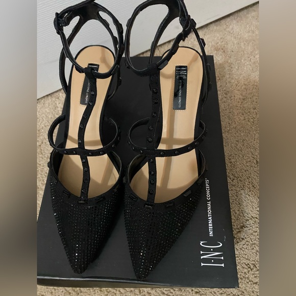 Black sparkle kitten heel dress shoe - Picture 4 of 4